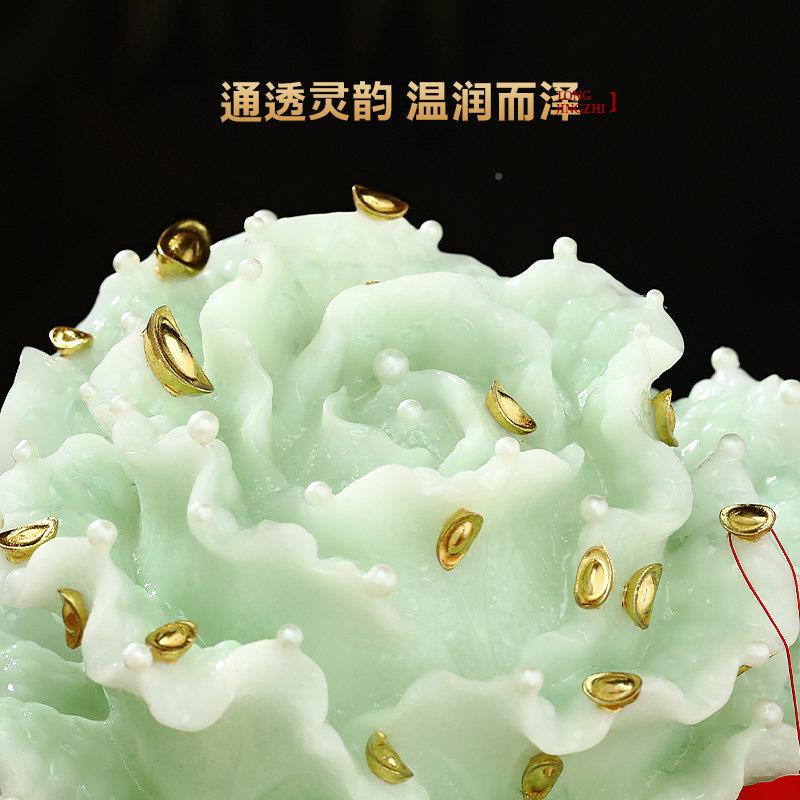 百财招来玉白菜BJ202411摆客厅 玄关件酒柜新招财装饰家品店铺开