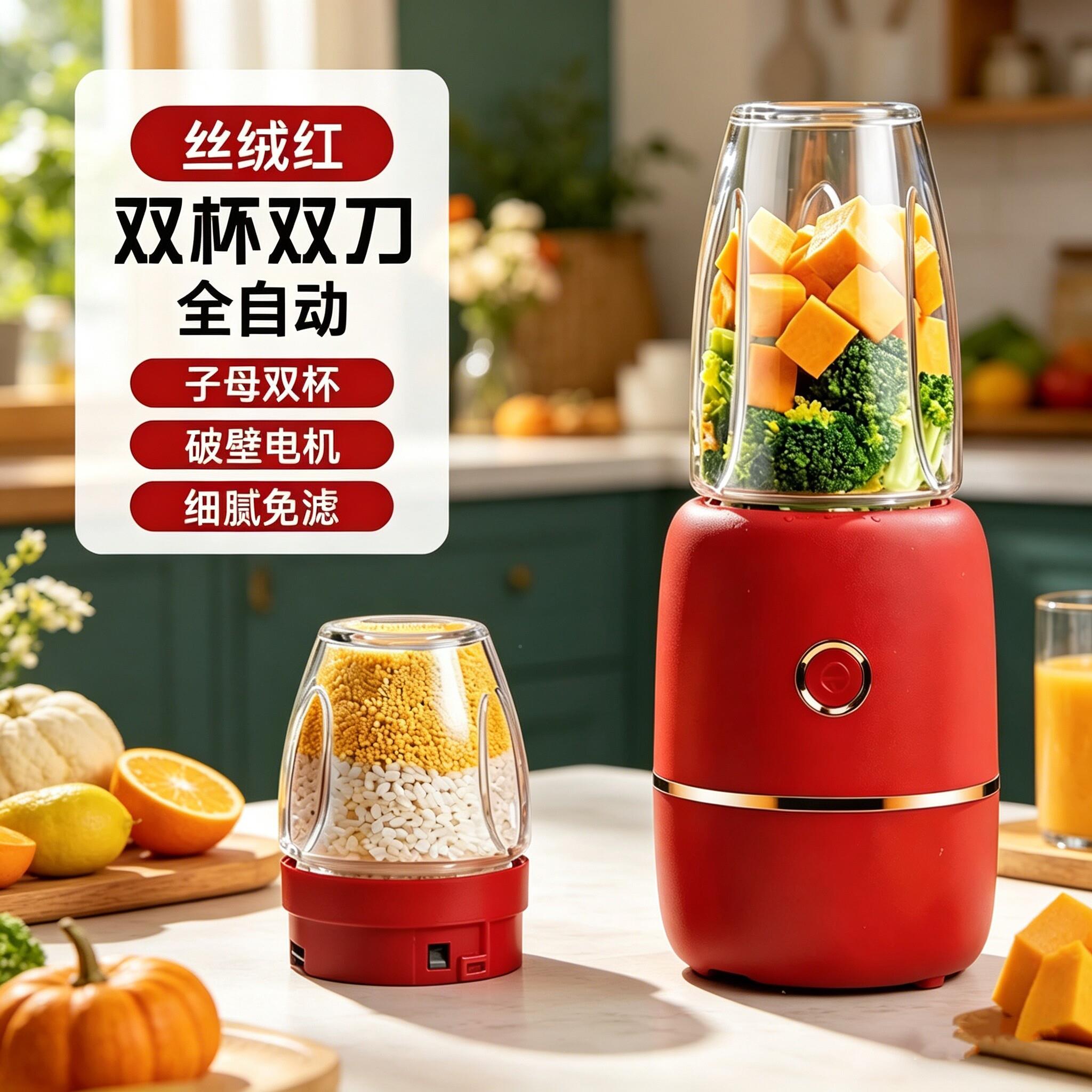 食机婴儿宝宝料理机能小型多功破壁机辅家用婴幼研儿打泥磨工具
