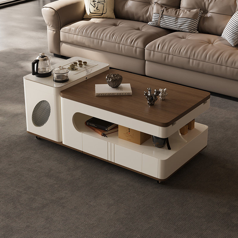 岩板功夫茶几客厅家用泡茶台烧水壶一体多功能可移动实木收纳茶桌,住宅家具,茶几,淘宝优惠券,粉丝福利购,淘宝优惠卷