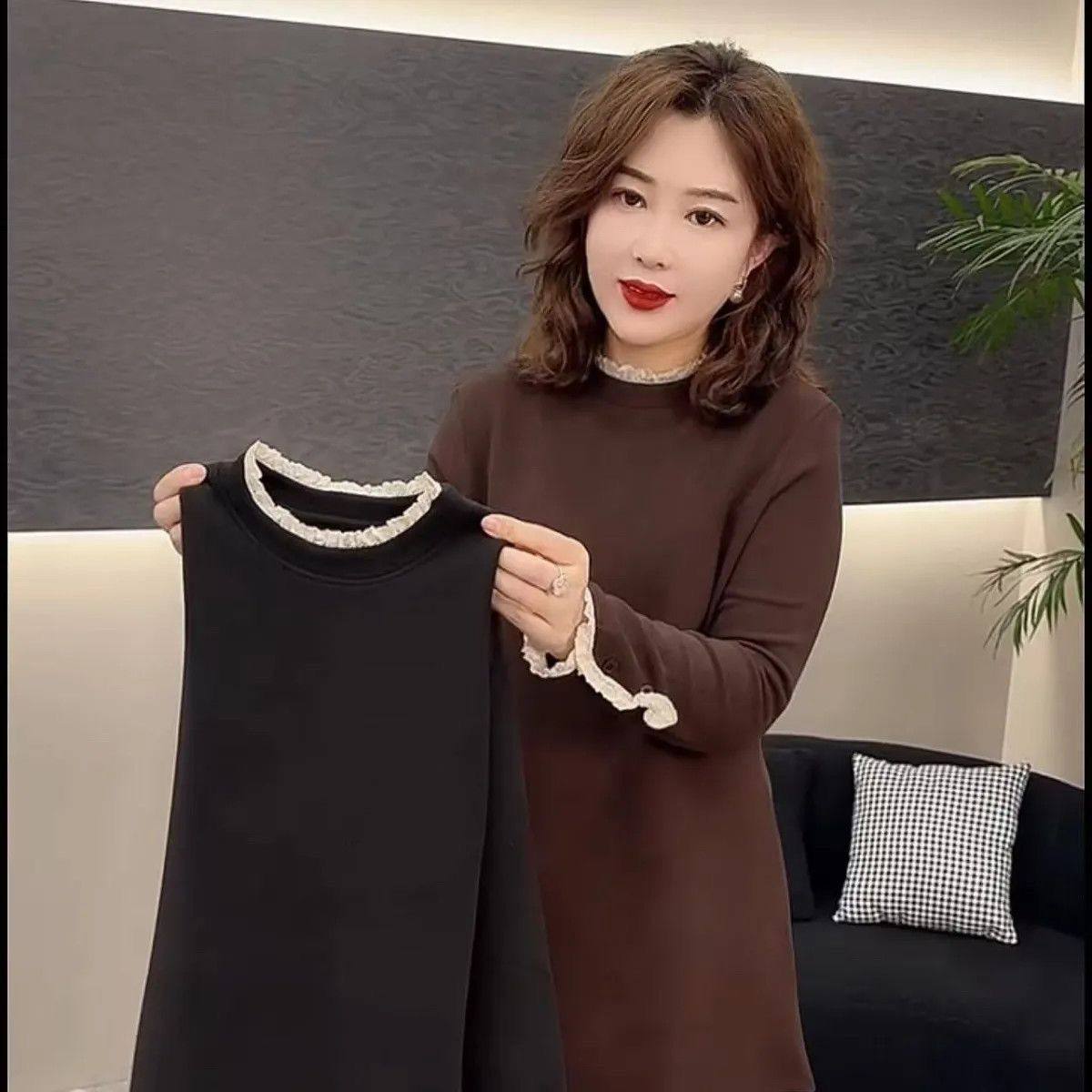 秋冬中年妈妈洋气遮肉打底衫半高领T恤女中长款百搭显瘦减龄上衣,女装/女士精品,大码内搭,淘宝优惠券,粉丝福利购,淘宝优惠卷