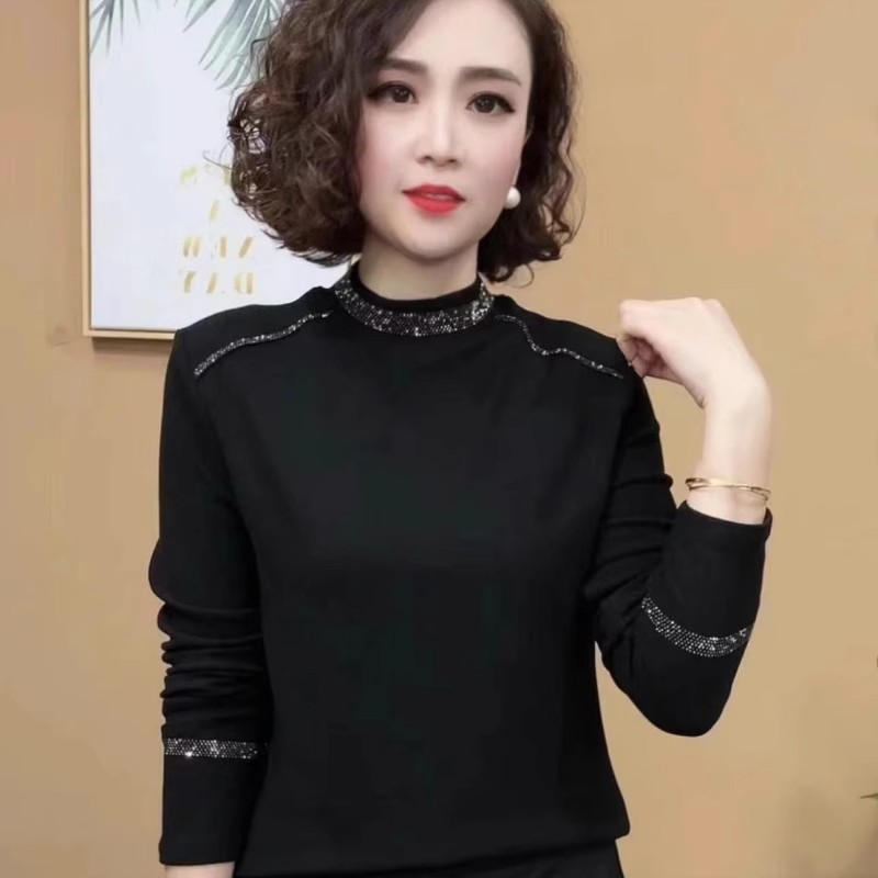 半高领t恤内搭女士中年妈妈上衣
