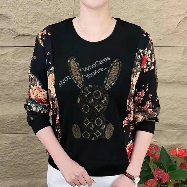 大码宽松显瘦遮肉百搭长袖上衣女