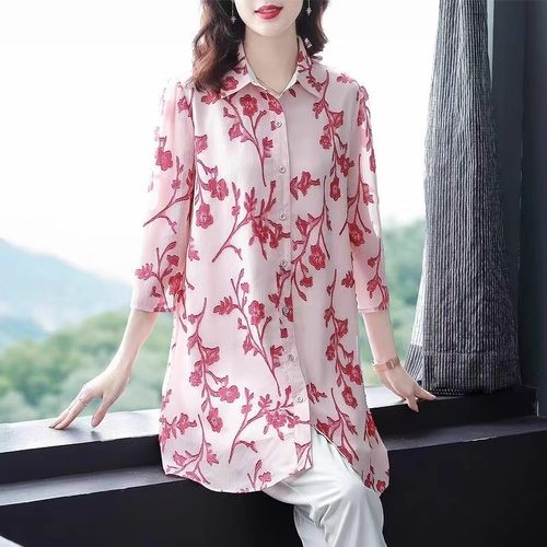 中年妈妈雪纺衫女士上衣