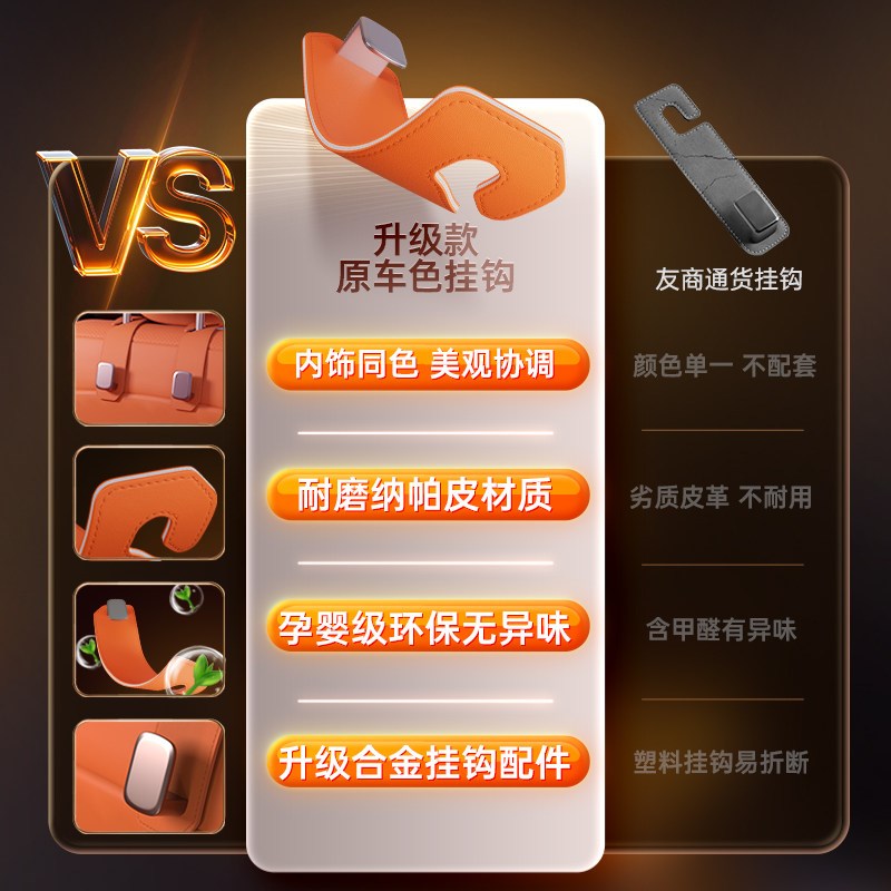 速发适用于魏牌高山8车载挂钩25新款后排座椅背汽车内饰改装配件图片