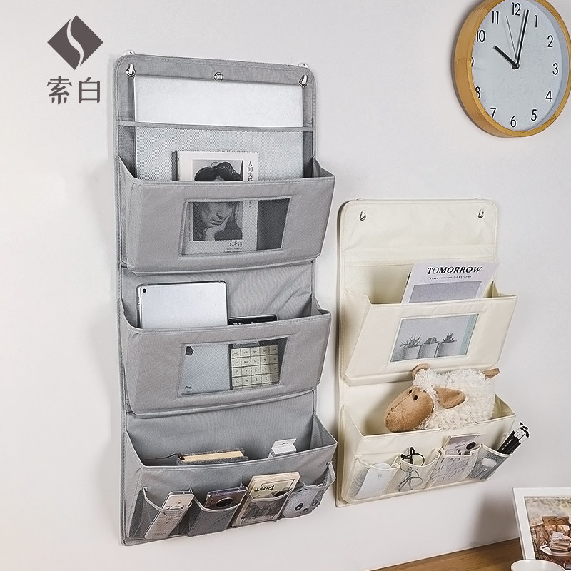 速发收纳袋挂袋墙挂式壁物式门器整理多层布艺宿舍神后储挂袋挂墙