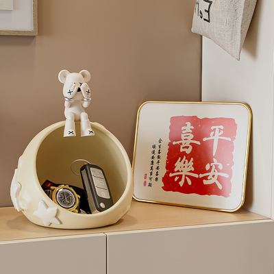 速发奶油风高级进门放奢纳摆件托盘神器玄关入户轻迁高端乔收礼品