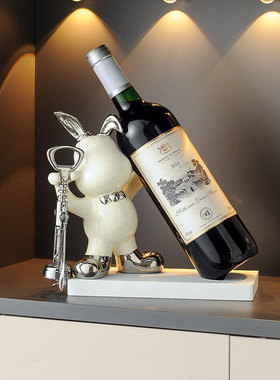 速发创意品架轻奢红酒子摆件酒柜装饰客厅电视餐柜家居饰兔礼物