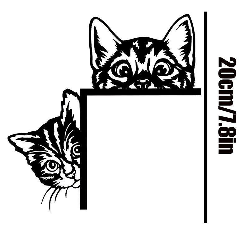 速发铁质猫咪摆件门角墙艺可爱的黑猫窥视顶部门挂猫爱好者门框装