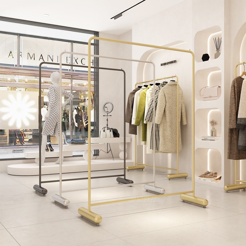 速发服装店专用展示架铁奢轻艺落地装挂衣架子男式店货架中岛陈列