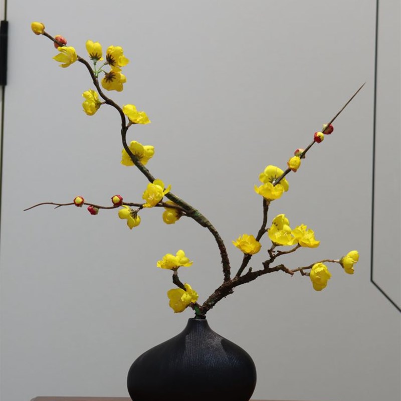 速发新品式梅花腊梅假花绢花手工插花套装桌面摆放装饰花中艺摆件