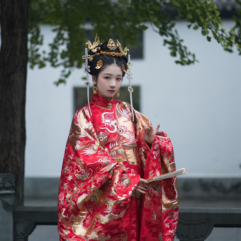 速发【】仿孔府织金蟒袍做料布 可  立领圆领明制长袄 织金