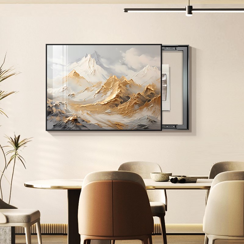速发背靠箱山电表金装饰壁简约客厅开关遮挡箱挂画餐厅配电箱画画