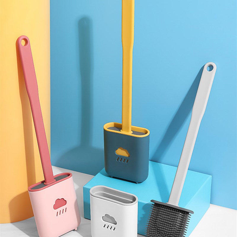 速发家用马桶刷子装无死角洗卫生间马桶刷收免打孔长柄硅胶壁挂套