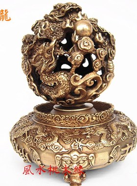 速发纯铜九转件坤乾摆鼎时来运转九龙鼎客厅办公室桌面家居桌面装
