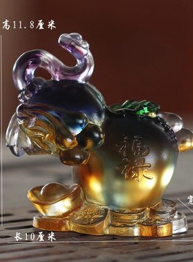 速发福禄创意琉璃葫送摆件居装客厅办公前台桌面摆放家饰商务节日