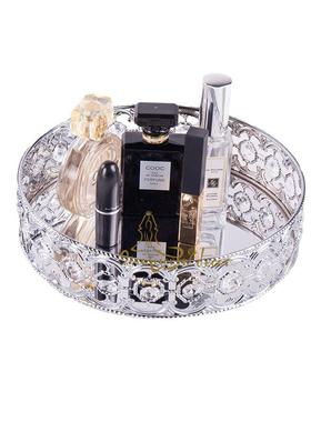 新品金属托盘圆形玄关钥匙收纳摆件现货样板间装饰镜面托盘