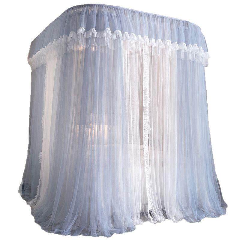 u型导轨蚊帐家用卧室2025新款免安装加粗加厚支架公主风落地纹账