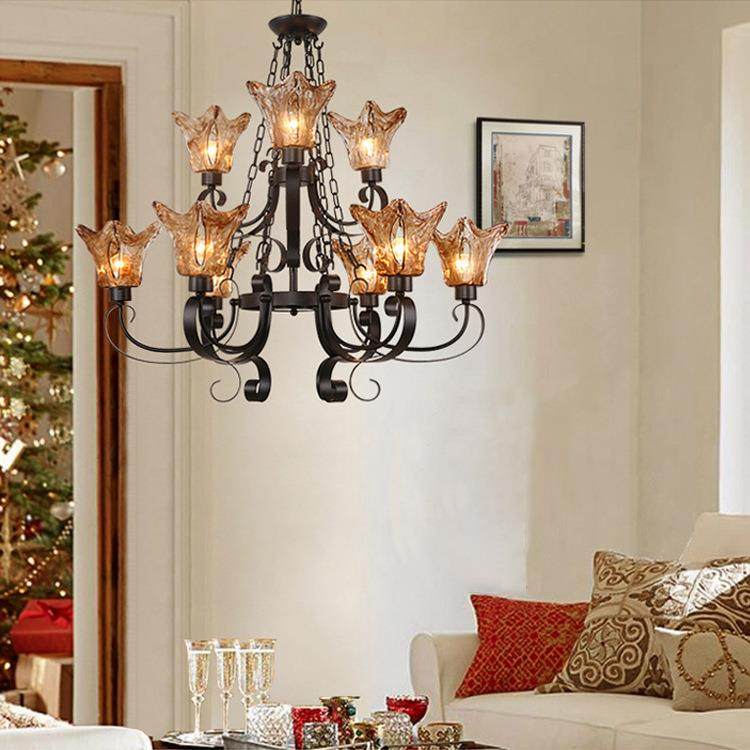 美式北欧简约吊灯欧式复古灯饰客厅餐厅卧室创意铁艺灯具,家装灯饰光源,智能吊灯,淘宝优惠券,粉丝福利购,淘宝优惠卷