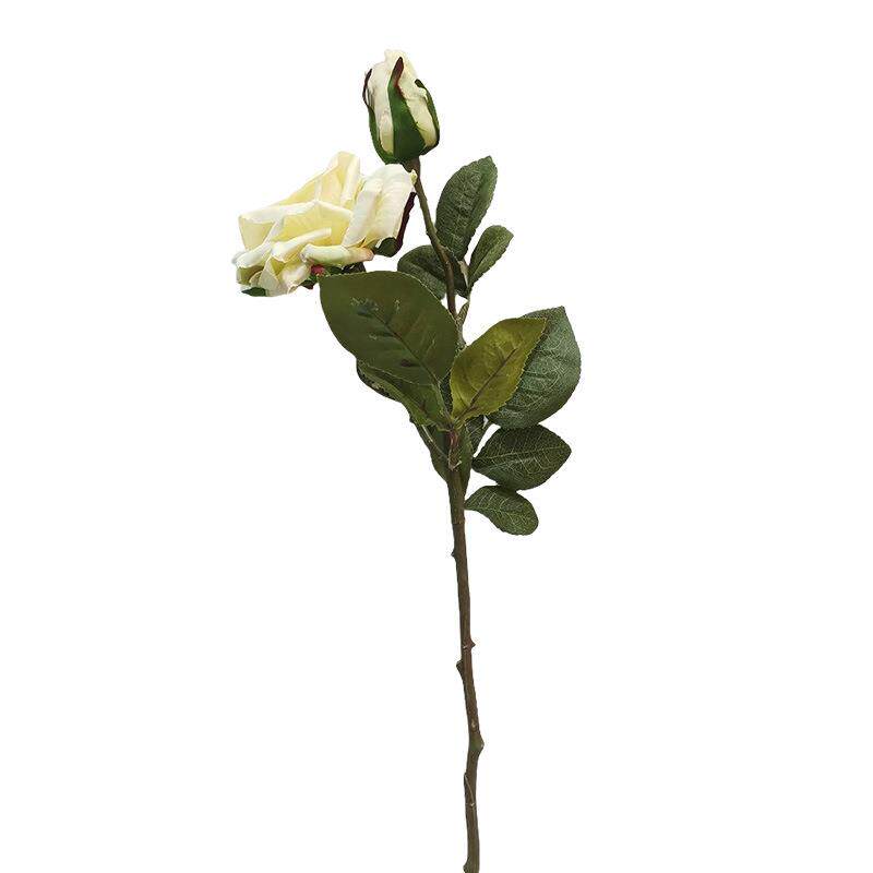 欧式2头秋色玫瑰仿真花复古婚庆装饰花酒店礼堂花墙假花
