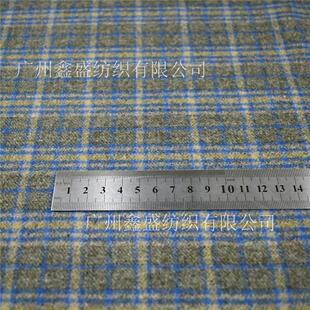 秋冬季毛呢面料you质撞色好看法兰绒拉毛薄格纹裤料W8598