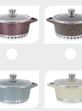 17pcsset大理石意式17件套铝锅大理石汤锅厨具套装麦饭石铝套锅