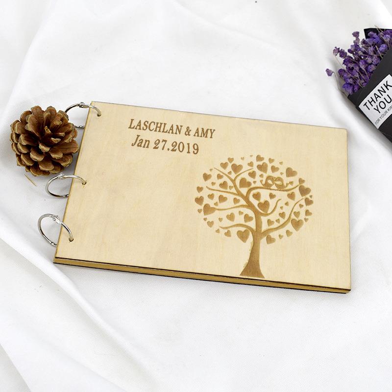 木质婚b礼婚庆宾客签到本言薄木制雕刻礼金薄guetkl8留oosk