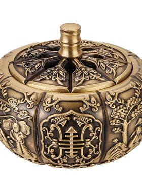 黄铜南瓜香炉铜香炉檀香炉盘香炉家用中式创意摆件薰香炉佛具用品