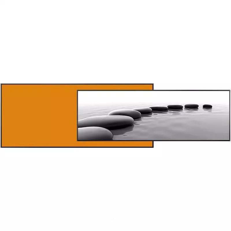 石来运转客厅背装饰画现艺PAP代简橙约轻奢术色挂画沙发景墙叠加