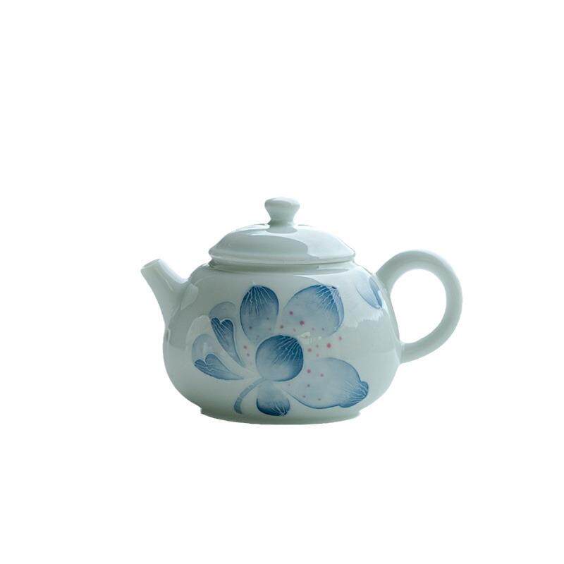 日式有田烧手绘莲瓣茶壶家用小茶壶带过滤单壶功夫茶具不烫手
