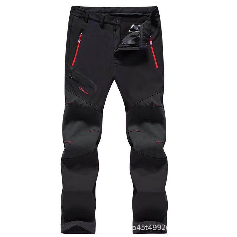 欧美户外速干弹力冲锋裤防风防水耐磨透气速干加绒加厚软壳裤