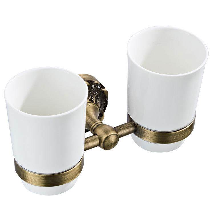 欧贝洁具供应压花圆底盘仿古工艺古铜色欧式拉丝新款漱口杯双杯架,家庭/个人清洁工具,杯架,淘宝优惠券,粉丝福利购,淘宝优惠卷