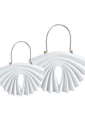 现代简约扇形树脂包包摆件艺术样板房客厅卧室桌面酒店创意工艺品