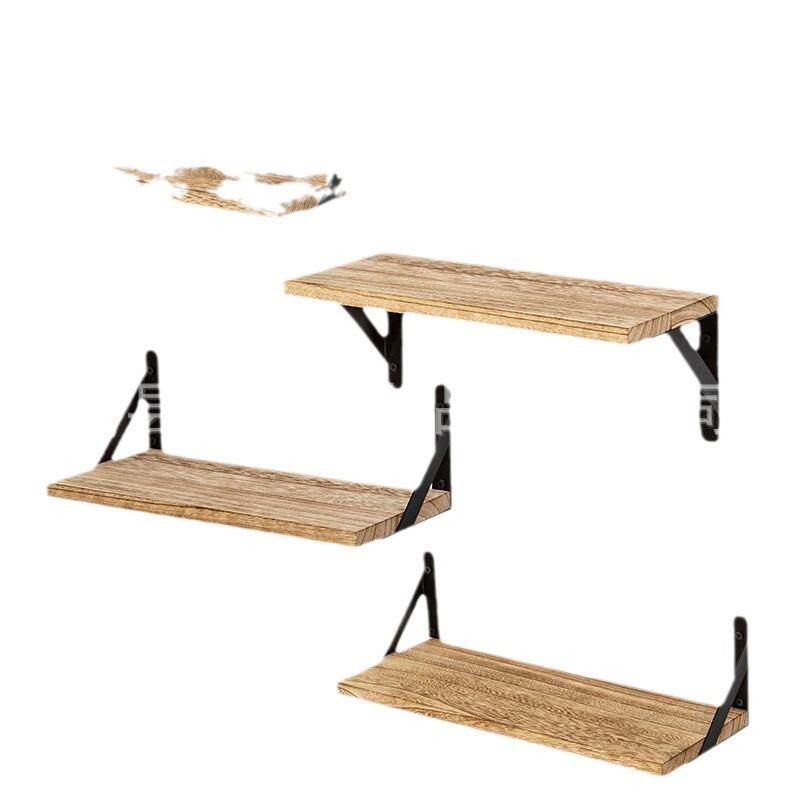 美式木制客厅装饰浮动隔板乡村壁挂式储物架墙面储物一字板置物架