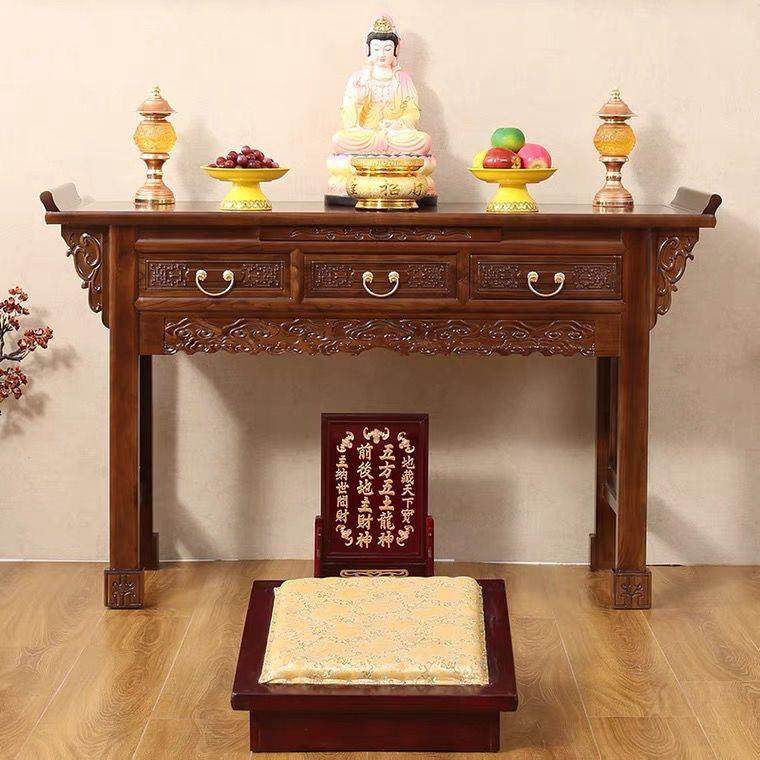 家用老榆木供桌佛台经济型佛桌神台供台贡桌条案现代简约实木神案