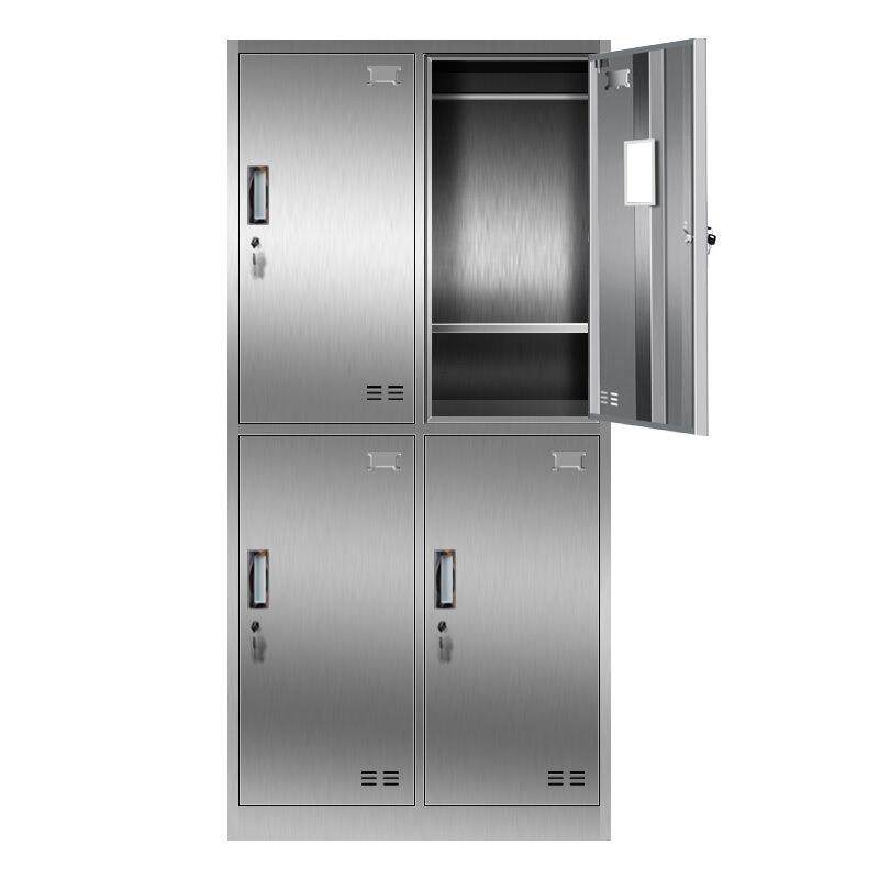 不锈钢4门更衣柜不锈钢多门储物柜员工宿舍更衣柜健身房浴室衣柜