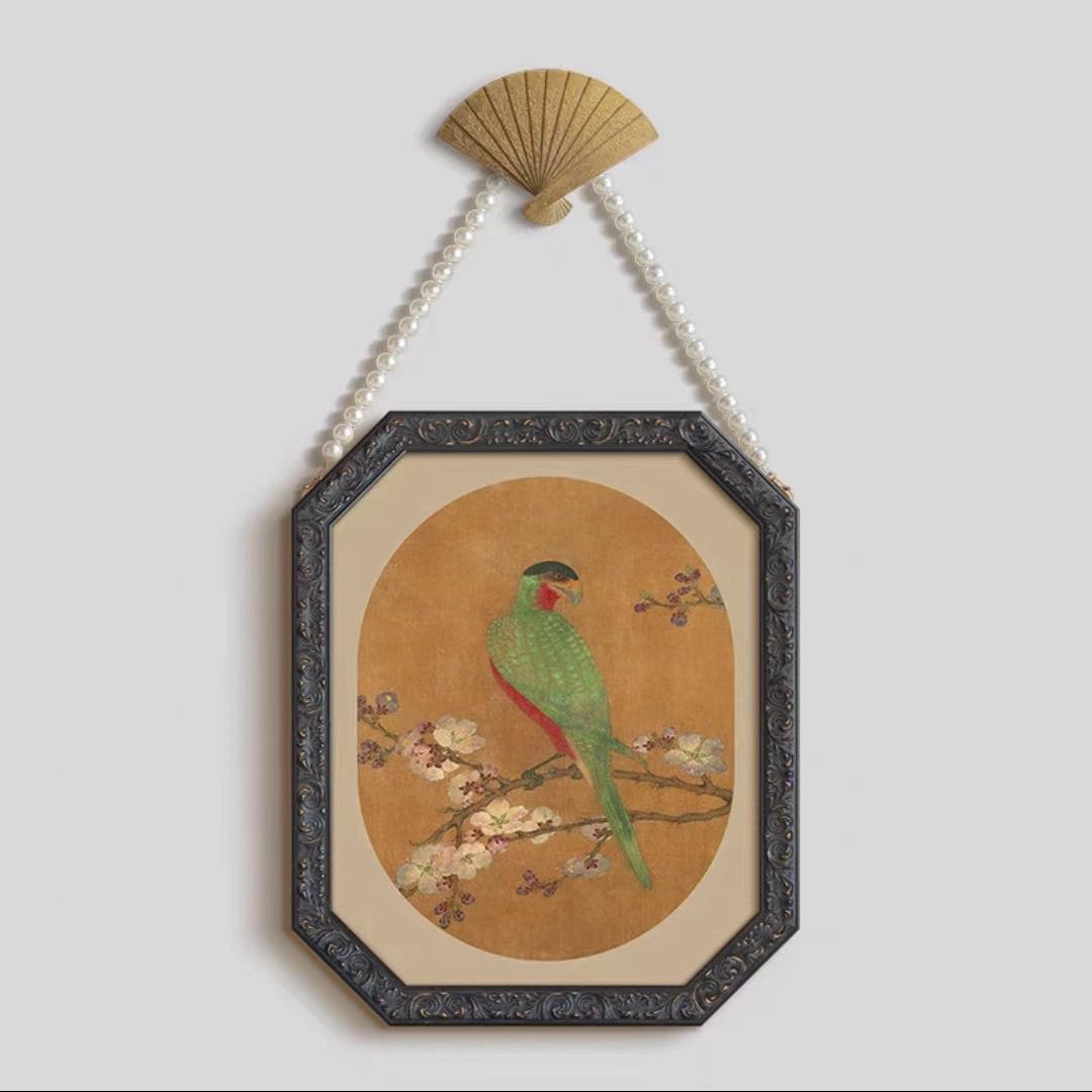 宋花鸟挂画东方古典法式中国风装饰画新中式复古玄关卧室床头壁画