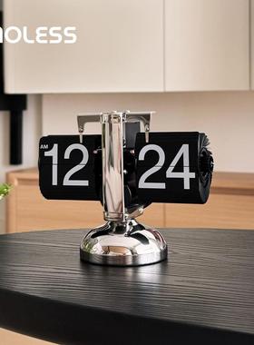 现代简约客厅家用桌面机械时钟装饰品创意翻页钟钟桌面摆件