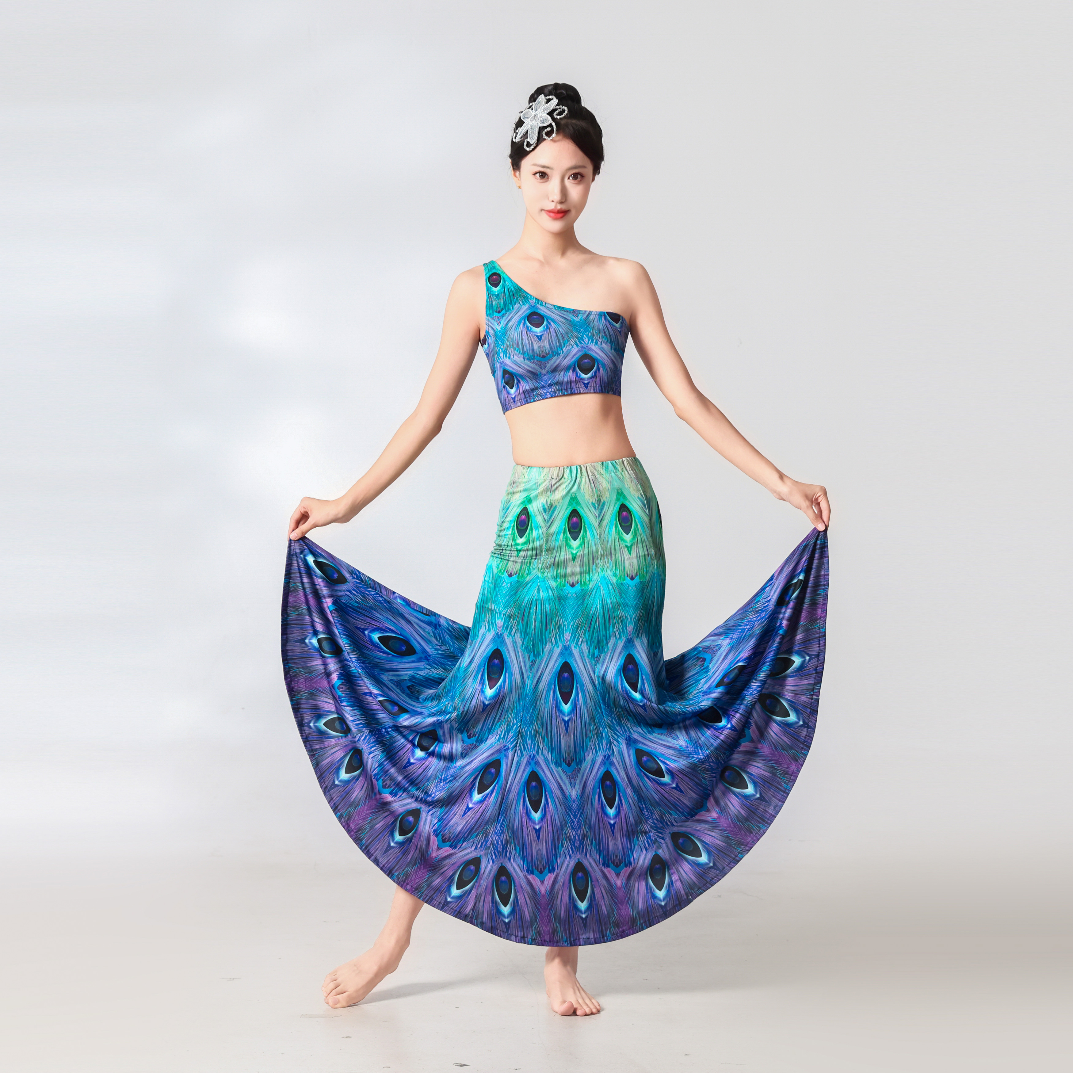 傣族舞蹈演出服孔雀舞鱼尾