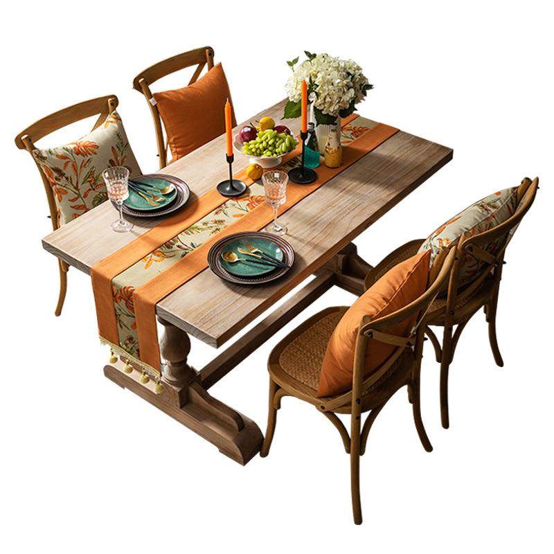 北欧现代轻奢风格橘色桌旗美式橙色茶几装饰布长条餐桌布布艺家用