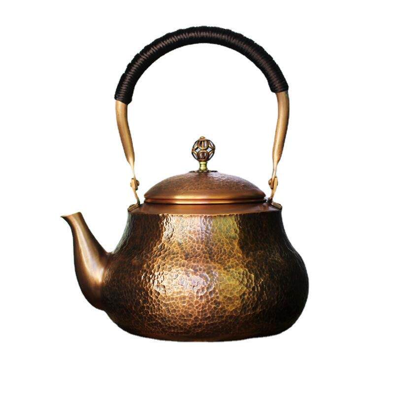 加厚烧水铜壶纯紫铜壶手工捶打泡茶壶煮茶壶手提壶
