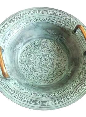 仿古青铜器龙洗盆婚庆铜盆盆跳水共振盆鱼洗沃盥礼器匜金盆洗手