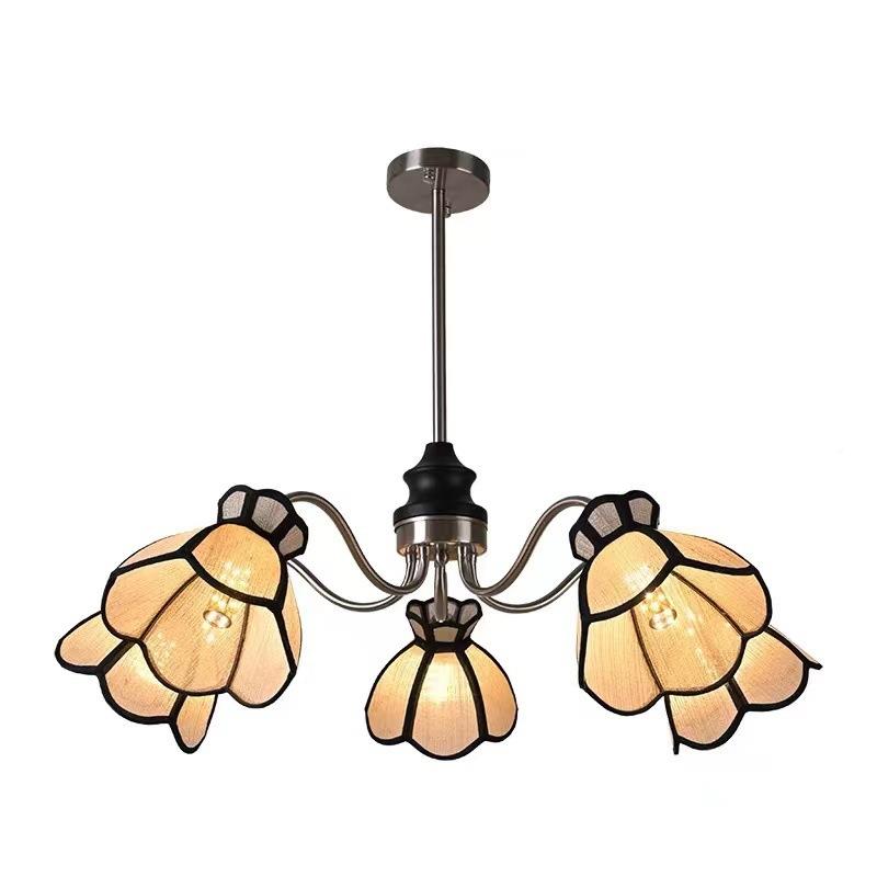 法式中古风意复古客厅灯吊灯高级439感艺术创花瓣灯侘风餐厅卧寂