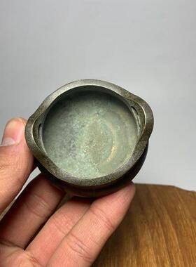 仿古古玩铜器杂项仿古青铜老铜器三脚鼎熏香炉黄铜香炉老物件小号