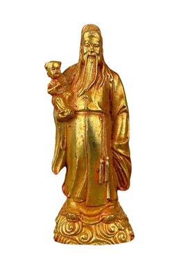 福禄寿三仙神像摆件鎏金铜福星禄星寿星铜像家居客厅供奉祝寿礼品