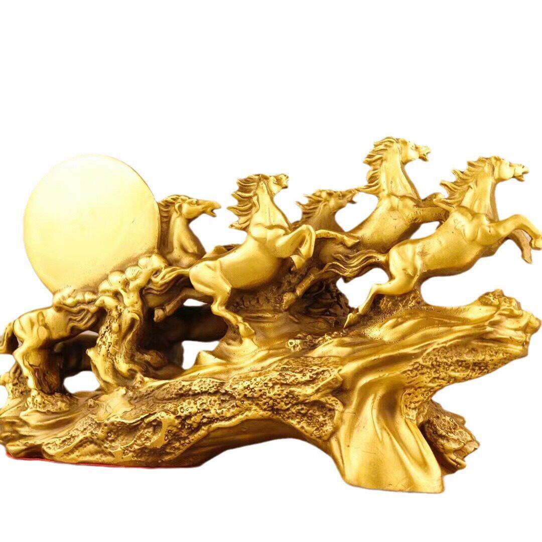 铜马摆件黄铜八骏雄风大展宏图客厅公室桌面装饰马到成功生肖马