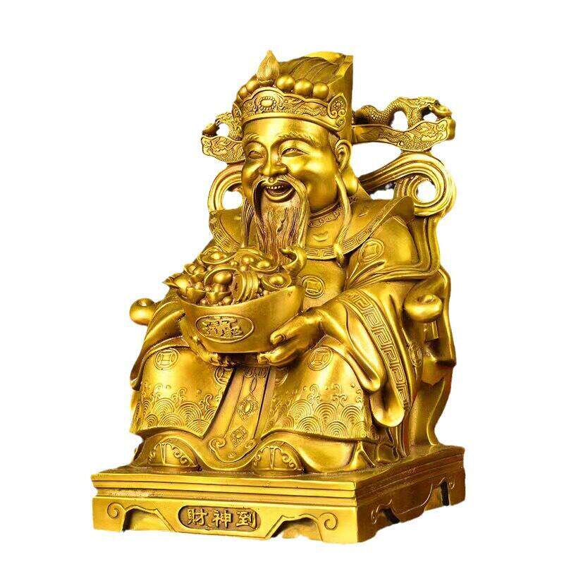 黄铜财神爷铜像摆件文财神爷范蠡比干家居供奉店铺开业乔迁装饰品