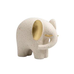 砂岩金耳小象摆件桌摆砂岩树脂金色工艺品公仔模型树脂家居摆件