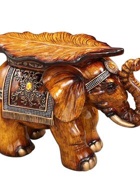 欧式古典象凳落地摆件客厅工艺装饰大象树脂摆件纯手工高脚象椅