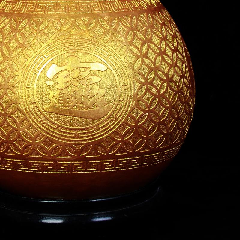 开口鎏金葫芦天然大葫芦家居摆件