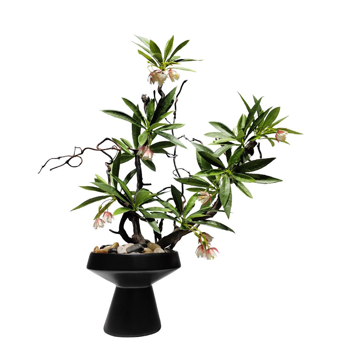 新中式禅意仿真绿植物花艺盆栽摆件客厅茶几洽谈桌玄关盆景装饰品